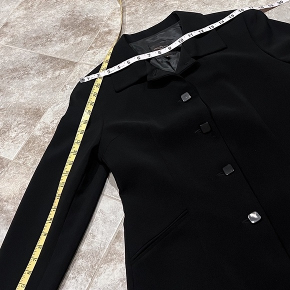 Carmel Zhao Star Georgette Trench Blazer Overcoat Long Designer Black jacket 8 - Picture 10 of 12